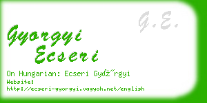 gyorgyi ecseri business card